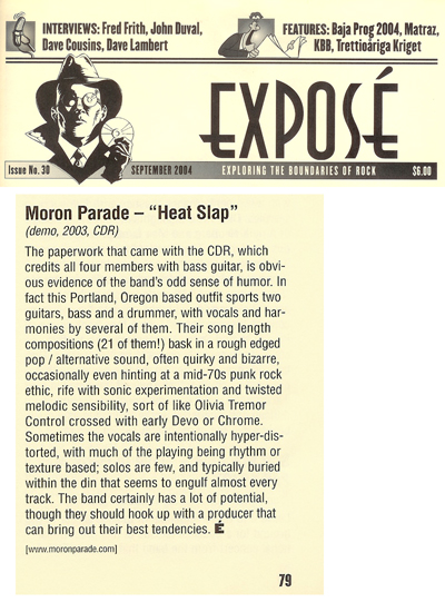 Moron Parade, review of HEat Slap, Expose Losa Angeles, California